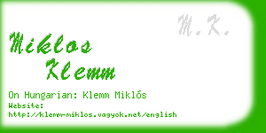 miklos klemm business card